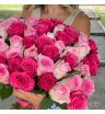 Букет розовых роз «Сверкающий алмаз» 2
