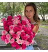 Букет розовых роз «Сверкающий алмаз»