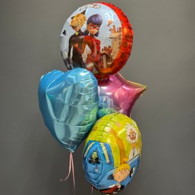Набор детский шары фольга, в ассортименте  от интернет-магазина «Люблю цветы» в 
