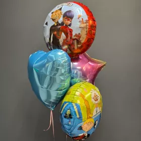Набор детский шары фольга, в ассортименте  от интернет-магазина «Люблю цветы» в 