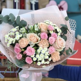 Сборный букет «Розовое облако» от интернет-магазина «Люблю цветы» в Красноярске