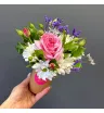 Композиция в стакане «Цветочный коктейль»