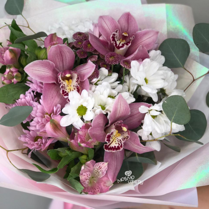 Букет с орхидеями «Сладкая жизнь» 1