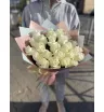 Букет из 25 белых роз «Белая дымка» 3