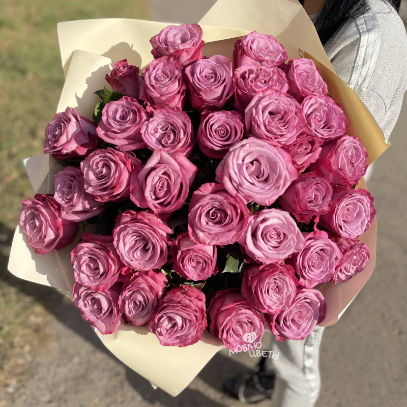 Букет из фиолетовых роз «Фиолетовая пудра» 1