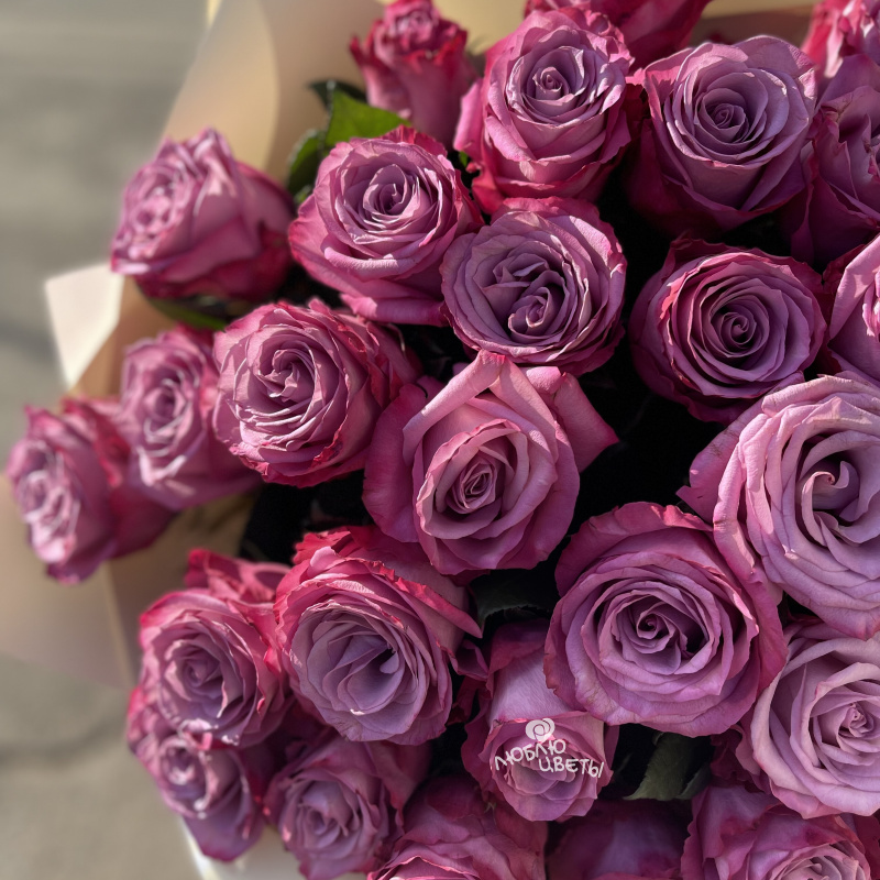 Букет из фиолетовых роз «Фиолетовая пудра» 3