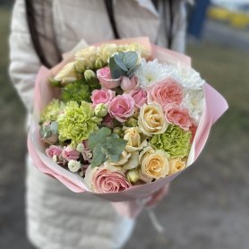 Сборный букет «Поцелуй ангела» от интернет-магазина «Люблю цветы» в Красноярске