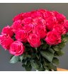 Букет из 25 ярко розовых роз «Яркая фуксия» 1