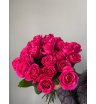 Букет из 25 ярко розовых роз «Яркая фуксия» 1