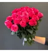 Букет из 25 ярко розовых роз «Яркая фуксия»