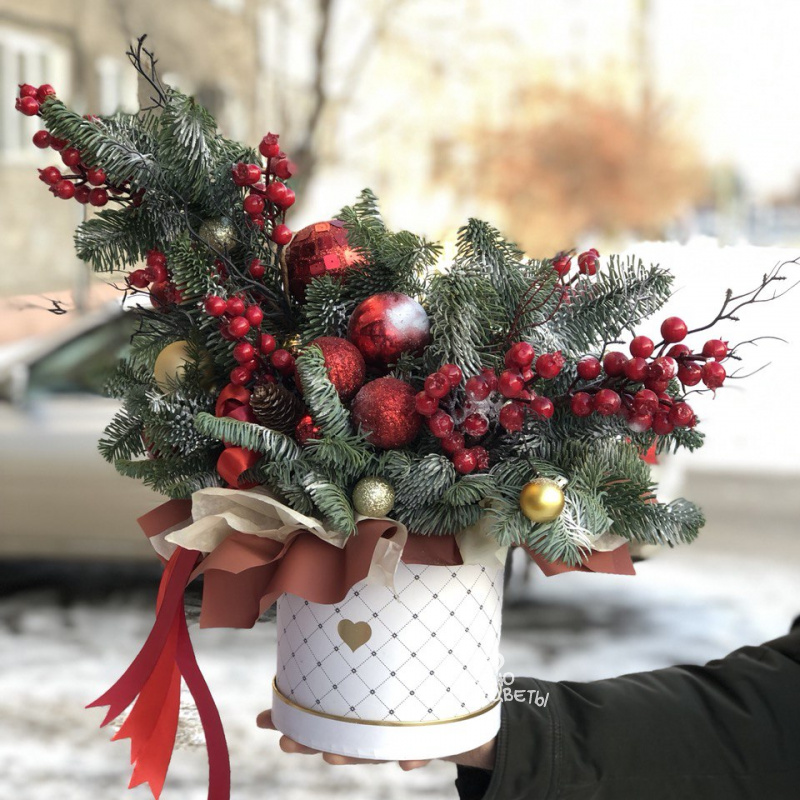 Букет с нобилисом «Белая вьюга»