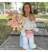 Комбо «Кустовая Роза и игрушка Мишка»