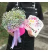 Комбо «Гипсофила в коробке и конфеты Merci”