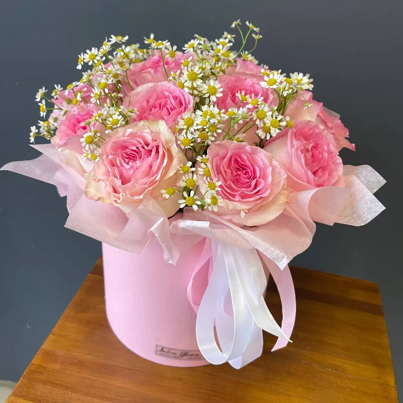 Розы в коробке &laquo;Сладкое желание&raquo;