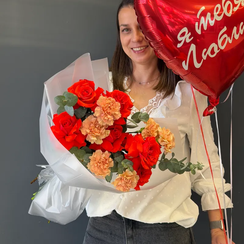 Комбо &laquo;Букет и шары &raquo;