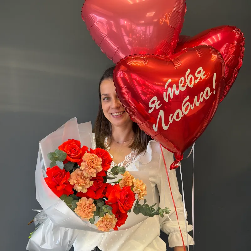 Комбо &laquo;Букет и шары &raquo;